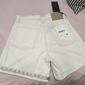 rag & bone White Jean Shorts High-Waisted Raw Hem